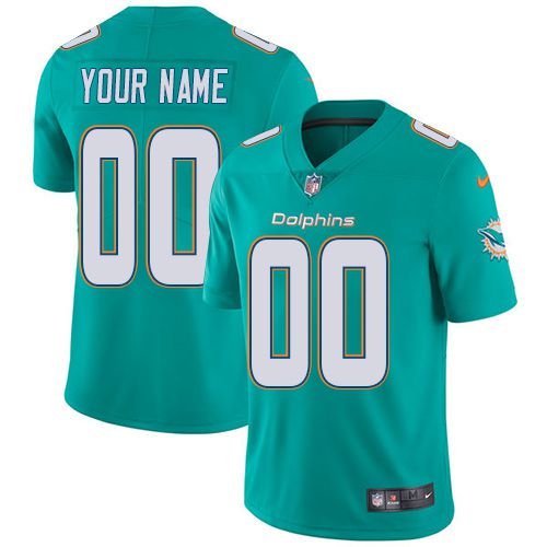 2019 NFL Youth Nike Miami Dolphins Home Aqua Green Stitched Customized Vapor jersey->customized nfl jersey->Custom Jersey